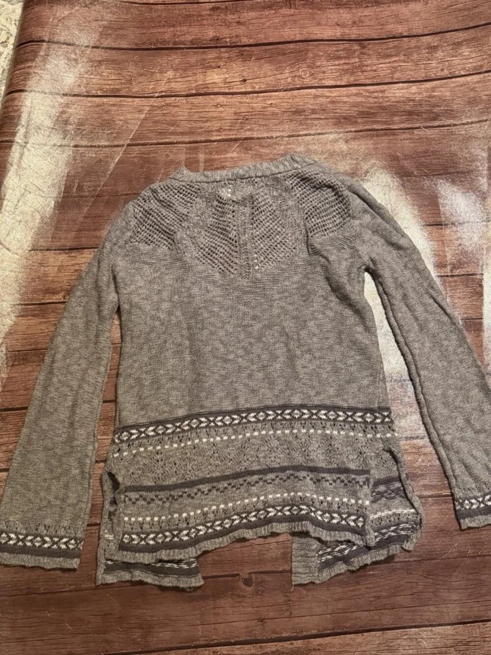 Girl’s Justice Gray Knit Open Front Cardigan Size 14 Sweater